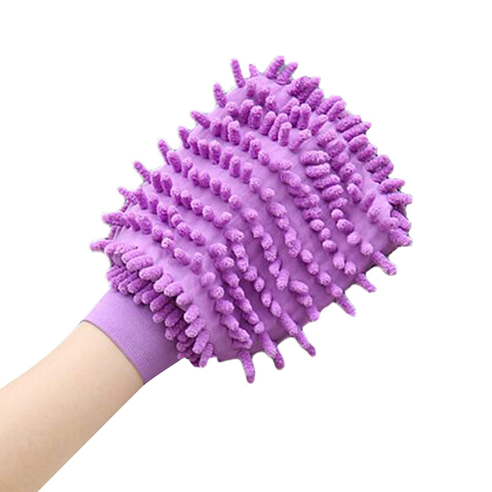 8805-1 Car Wash, 1PC Single-Sided Car Wash Mitt Microfiber Soft Chenille Cleaning Mitt Scratch-Free Washing Glove Ultra Absorbent Hand Mop for Cars Furniture