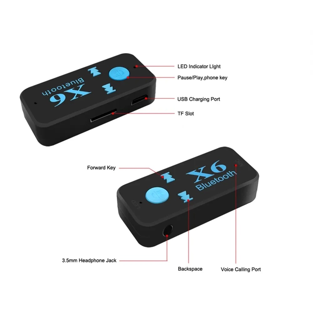 AUNONT Bluetooth-Compatible 5.0 Adapter X6 USB Wireless Receiver Music Audio for PC TV Car Hands-free 3.5mm AUX Adaptador USB Bluetooth Adapter 3.5mm Audio Bluetooth 2-in-1 Speaker PC 5.0 Bluetooth Receiver Transmitter
 