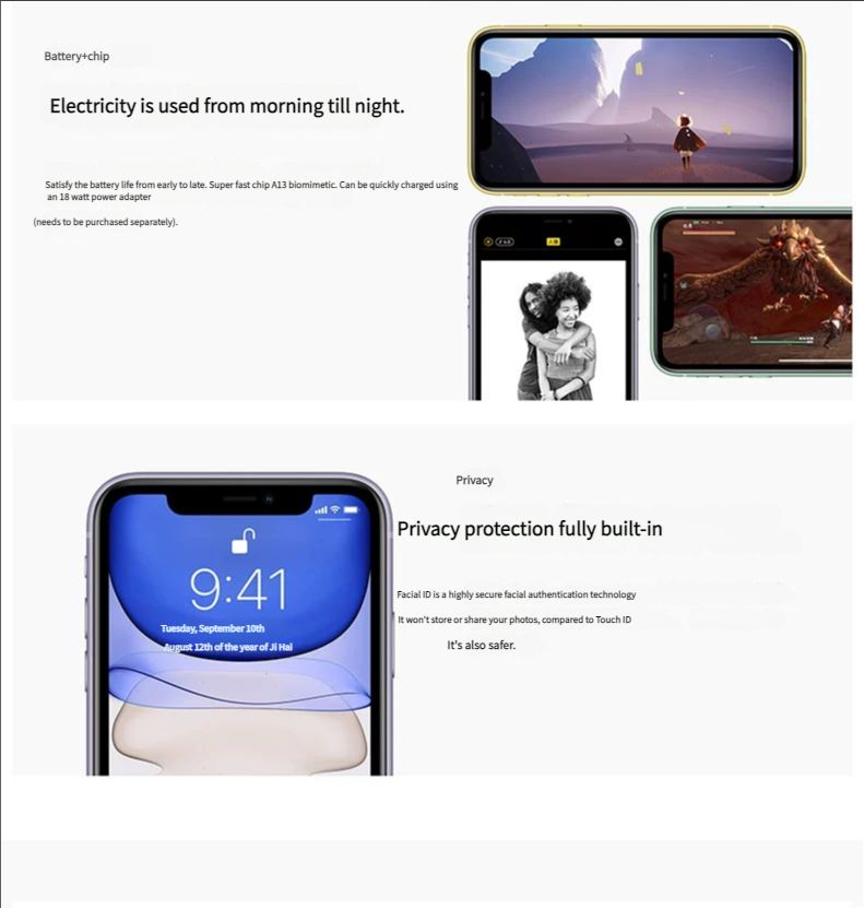 Apple iPhone 11 (Unlocked, 64GB) – 6.1” Liquid Retina HD Display, A13 Bionic Chip, Dual-Camera System