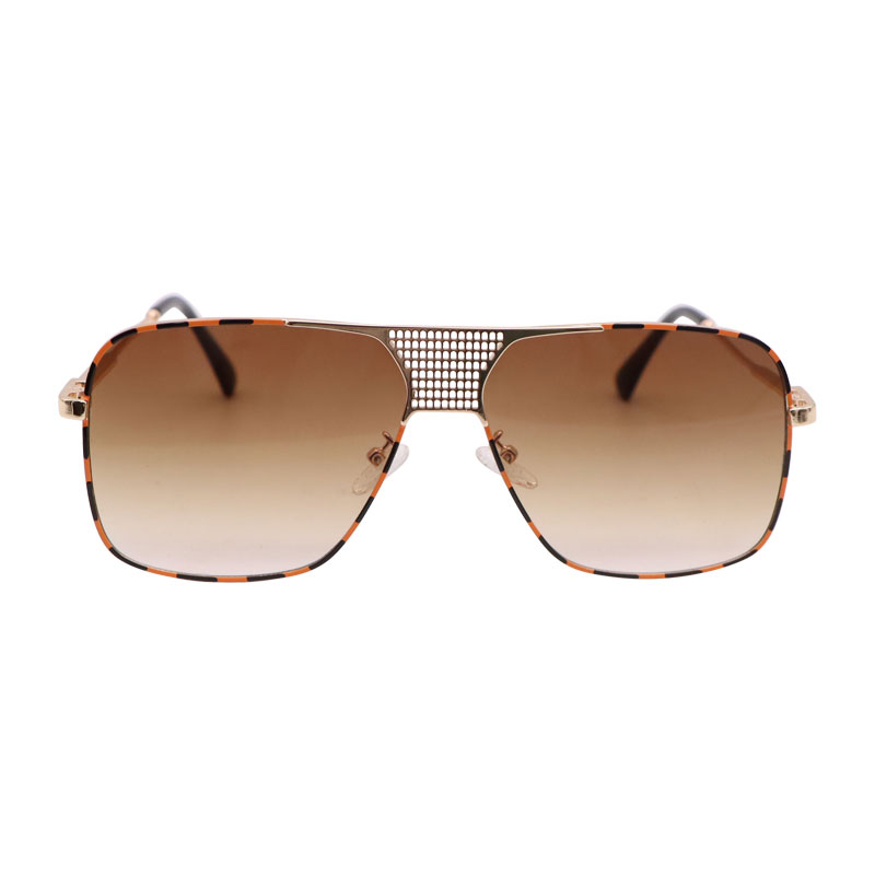 2531 Men Women Sunglasses Oversized Metal Frame Gradient Color Lens Sungshades Vintage Square Ladies Outdoor Spectacles UV400 Gafas