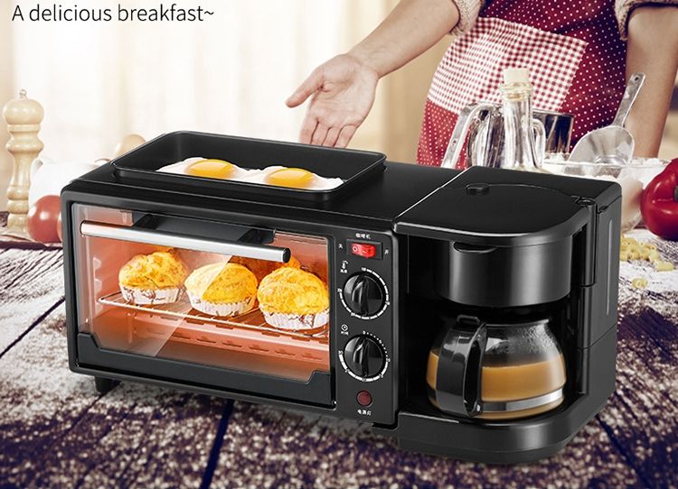 Breakfast Machine Toaster Sandwich Small Home Appliances Three in One Multifunctional Household Bread Maker Electric Oven Coffee Machine