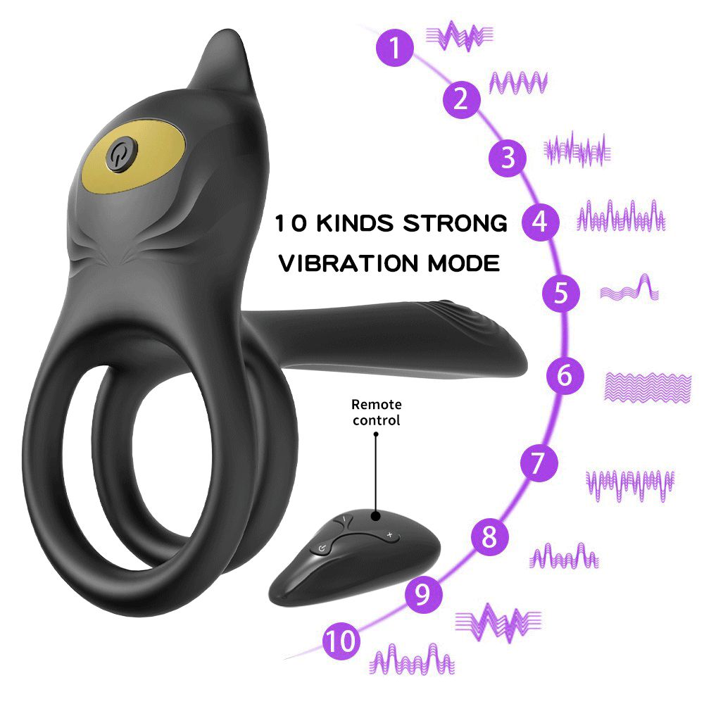 YY943 Vibrating Cock Ring, 3 in 1 Silicone Penis Ring with 10 Vibration Modes G-Spot & Clitoral Stimulator, Couple Vibrator Rechargeable Waterproof Adult Sex Toys with Remote Control for Men or Couples Play