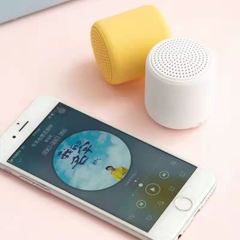 Portable Outdoor Speaker Mini Wireless Bluetooth Small Speaker DJ Subwoofer Colorful Speaker (Lemon yellow ) 