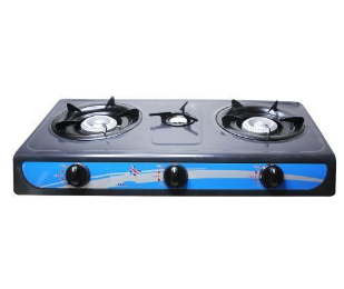 ICONA Quality Superior Tabletop Auto Gas Cooker 3 Burners - Black