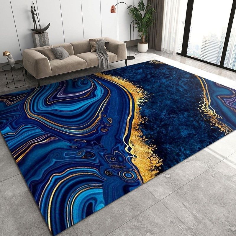 Marble printed carpet, home decoration, living room, anti slip and easy to maintain, sofa blanket ， Crystal velvet carpet