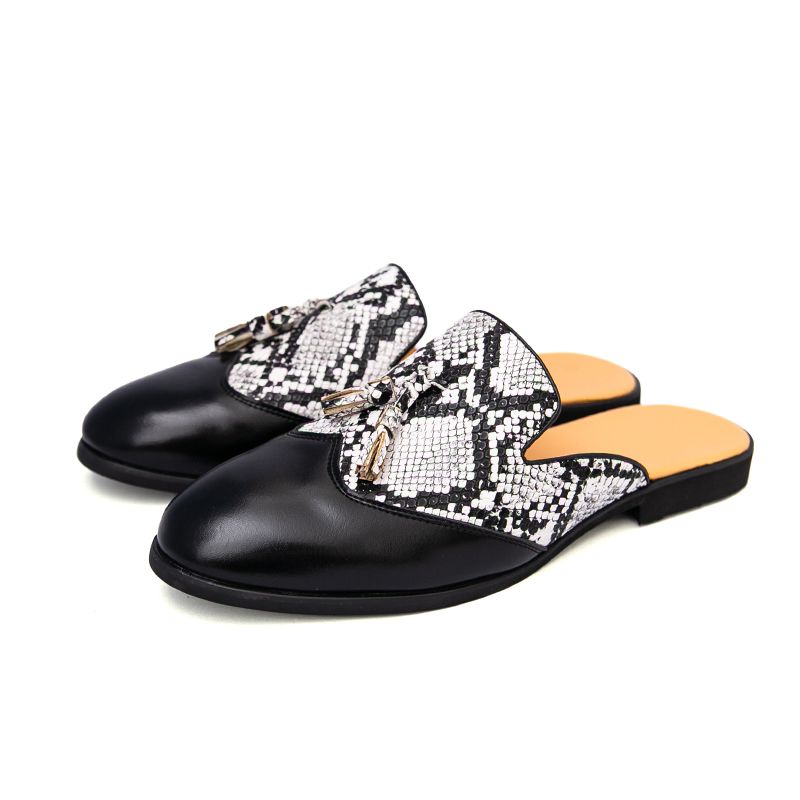 Youth Men Leisure Cool Mules Man Summer Slippers Fashion Casual Leather Loafers Flats Shoes Pu Breathable Slip On Footwears For