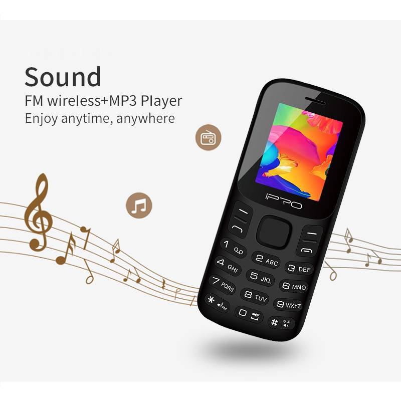 IPRO A20 2G Feature Phone 1400mAh Large Battery FM MP3 Music Playing 0.08MP Camera with Flashlight Torch French English Language 32MB GSM Celular Mobile Phones 