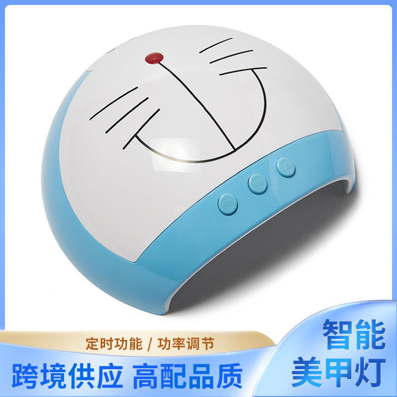 BM-001 UV LED Nail Lamp, Cute Doraemon Pattern 36W/48W Convertible Gel Nail Light Curing Lamp Nail Dryer with 3 Timers for Nail Polish and Poly Gel
