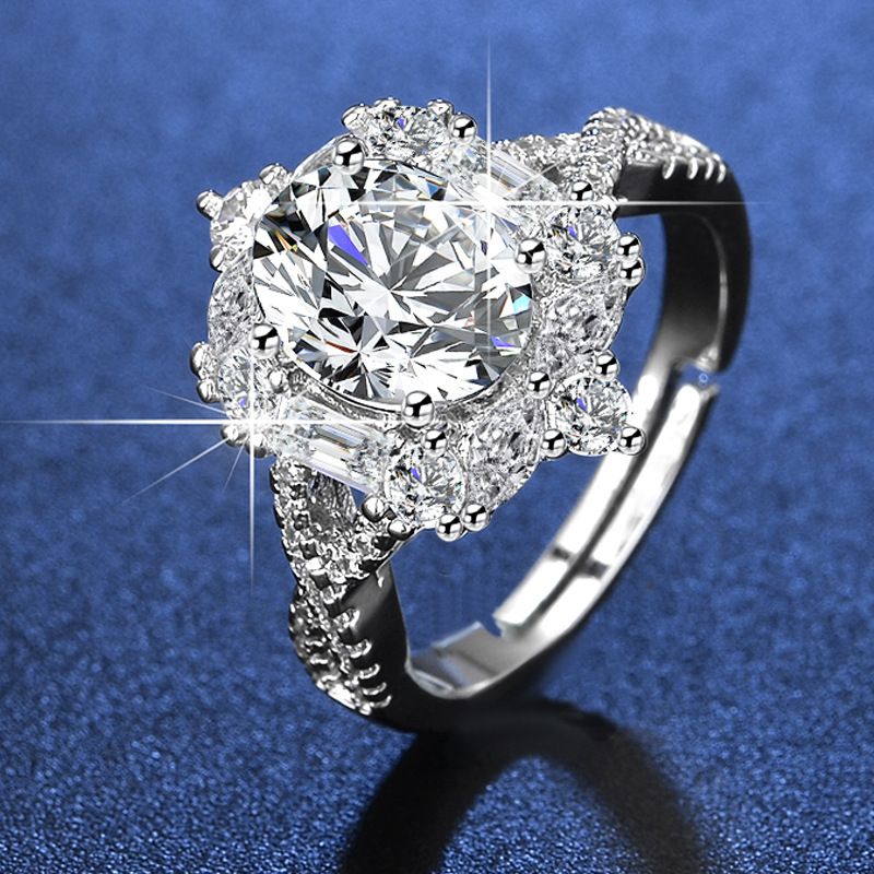 Luxury Oval Cut 2 Carat CZ Engagement Ring for Women – Platinum Plated Full Pavé Halo Design