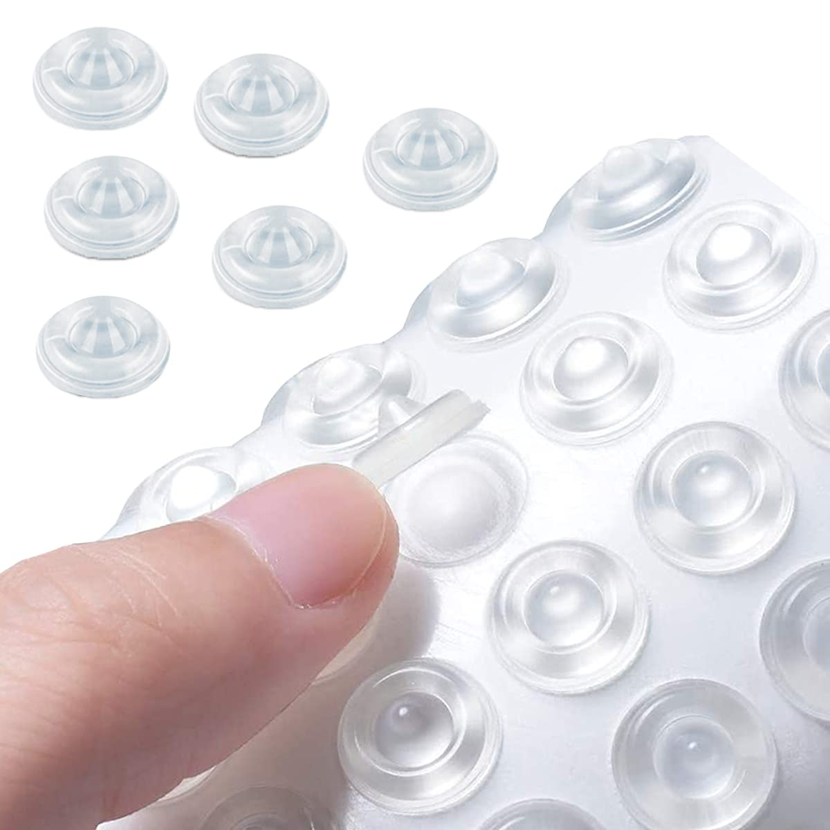 100pcs Cabinet Door Bumper - Cabinet Bumpers Clear Compatible for Sound Dampening | Soft Close Self-Adhesive Rubber Cabinet Door Bumpers - Bumpers for Cabinets, Drawers, Glassware and Furniture