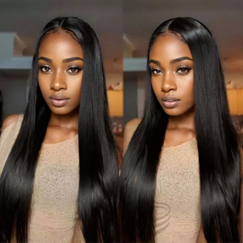 Wigs Long straight hair medium differentiation fiber headband CRRSHOP wig Straight wave 27 inches black ,dark brown wigs