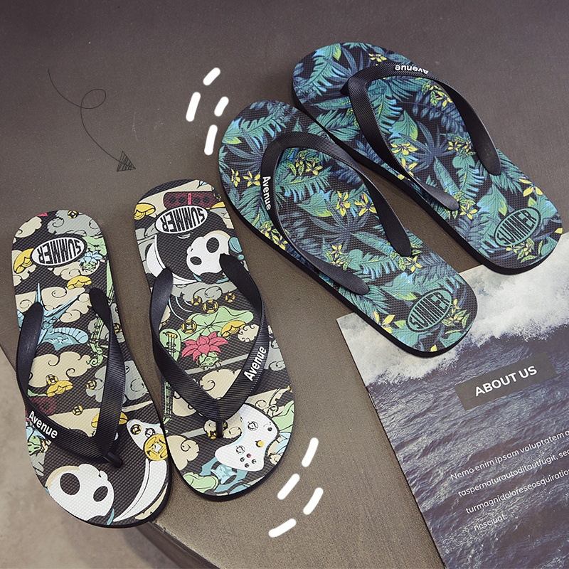 Men's Summer Printed Flip Flops, Breathable Non-slip Beach Slippers with Trendy All-Over Pattern, Casual Outdoor Sandals, 4 Colors Available, EU Sizes 40-45
