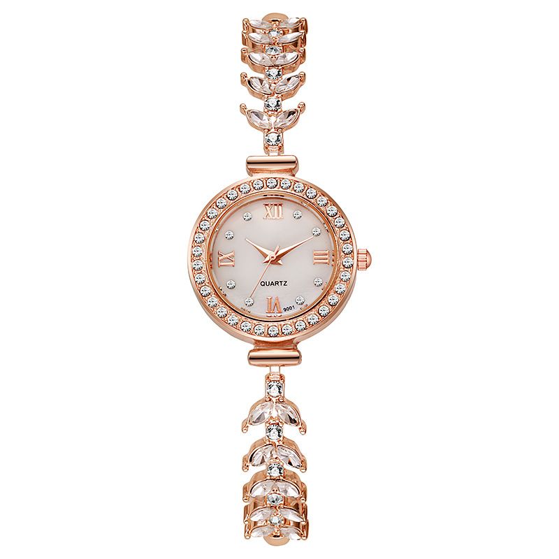 Mermaid ladies' popular round diamond studded bracelet with drawstring quartz watch