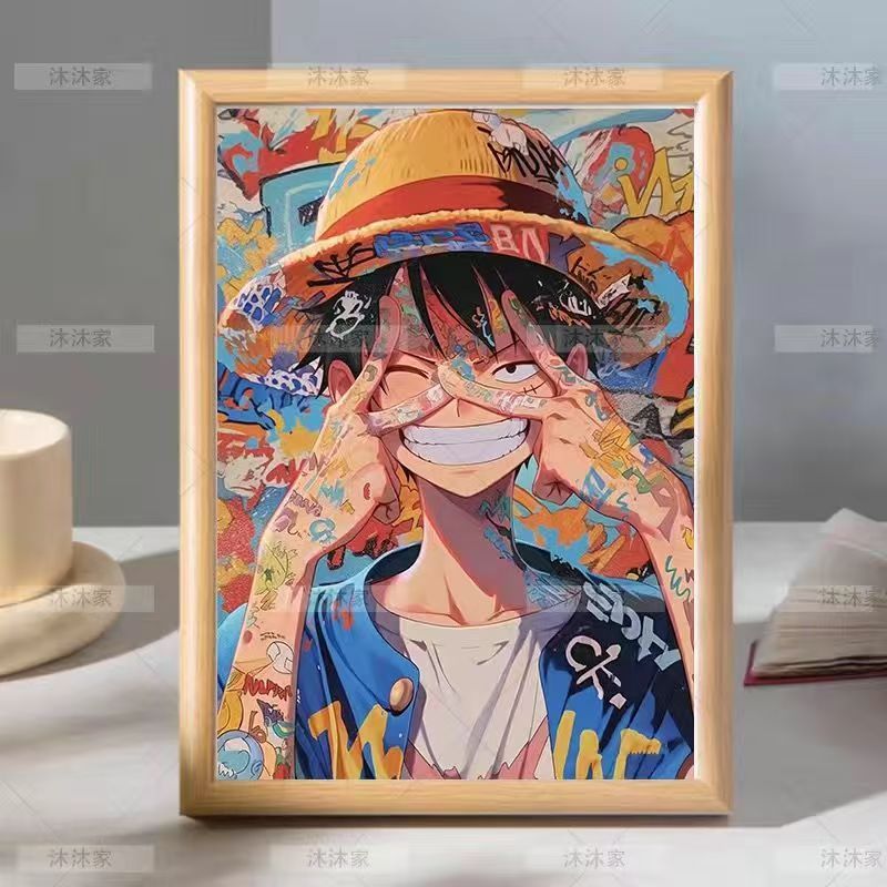 One Piece photo frame One Piece Luffy Handmade two-dimensional photo frame Japanese Zoro hand-painted friend gift