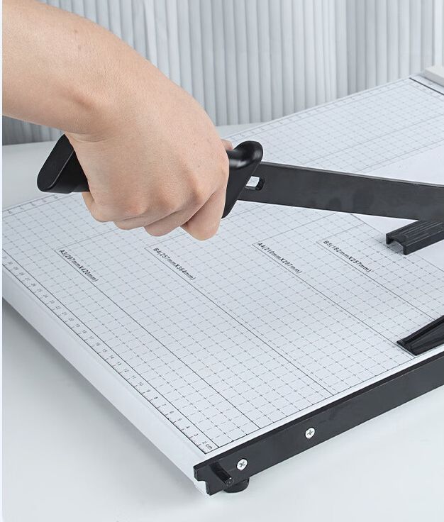 Paper Trimmer Guillotine Metal Base A3 Stack Paper Cutter Heavy Duty 18 Inch with Guard Rail Safety Blade Lock ZEQUAN, 10-Sheet Capacity, Guillotine Paper Slicer Cutter for Office Home School
