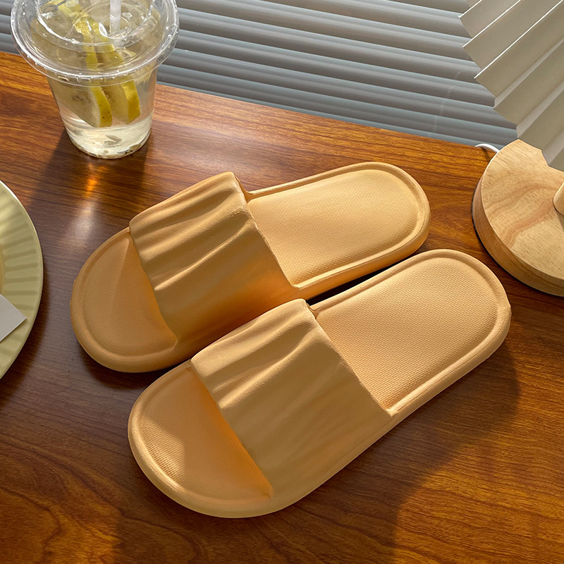 2022 women's corrugated design slippers, solid color platform sandals, cute girls flats