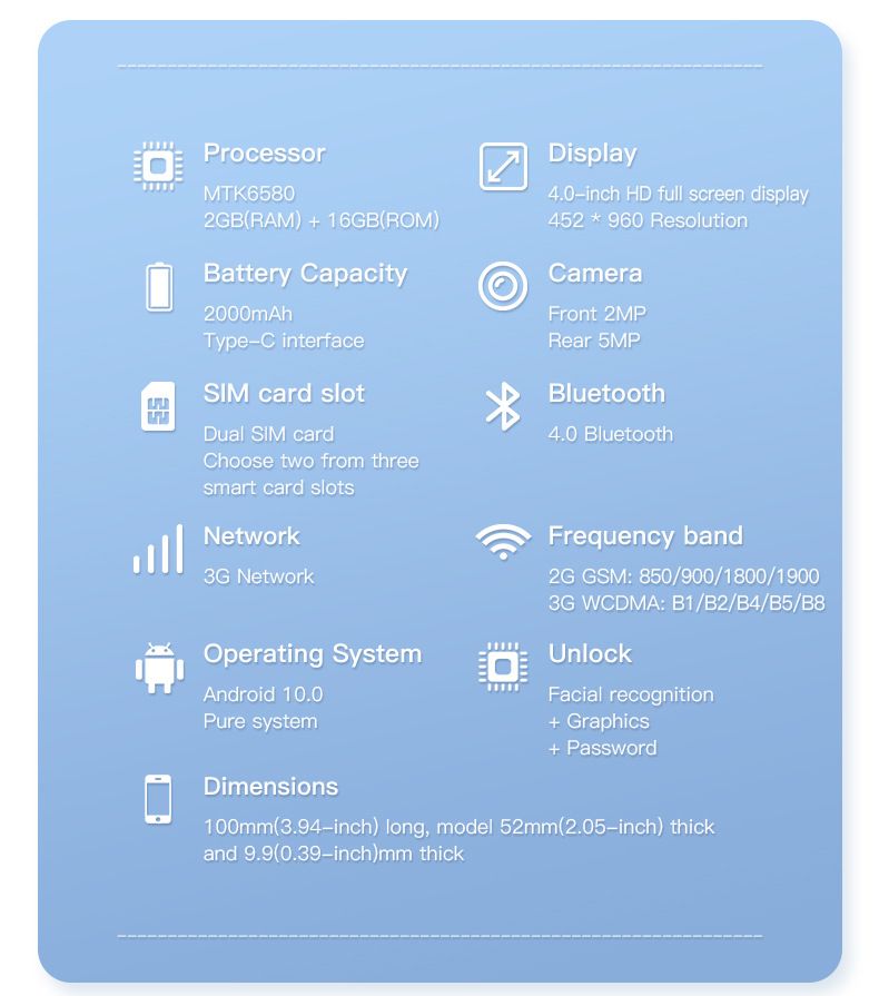ONEMYTH S25 Pro Android Smart Mini Phone 4.0-inch Dual SIM Ultra-Thin