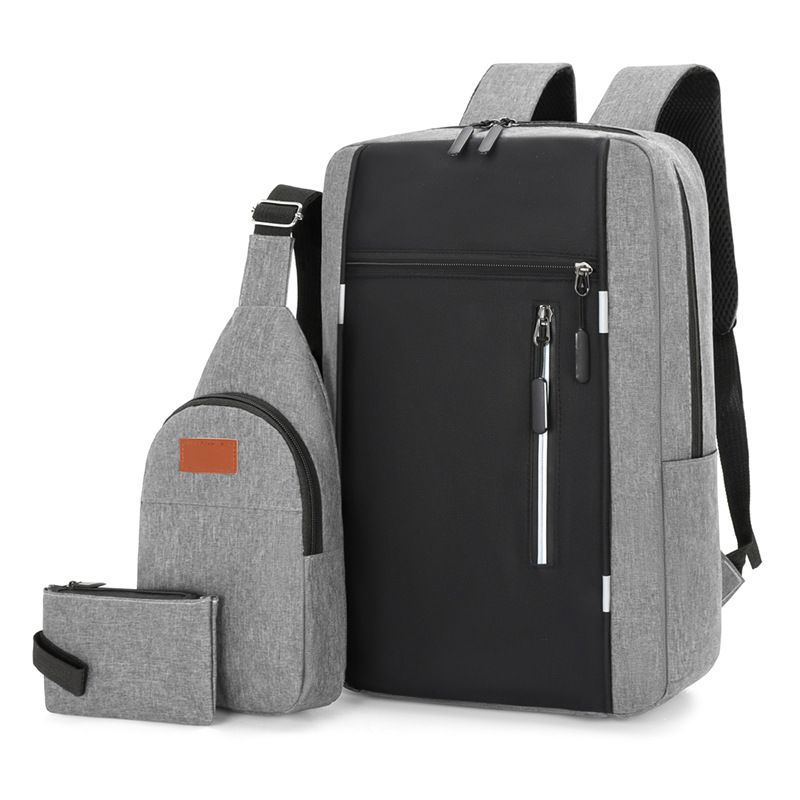 Multi-functional Men Backpack 3 Pcs Set Large Capacity Business Laptop Backpack British Style Casual School Bag
