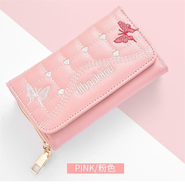 K3294 Women's Niche Midi Length Cute Wallet Letter Embroidery Wallet