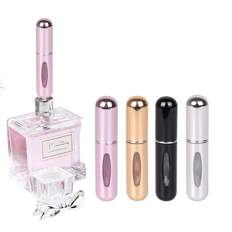 A666 5ml Perfume Atomizer Portable Liquid Container for Cosmetics Mini Aluminum Spray Alcochol Empty Bottle Refillable for Traveling