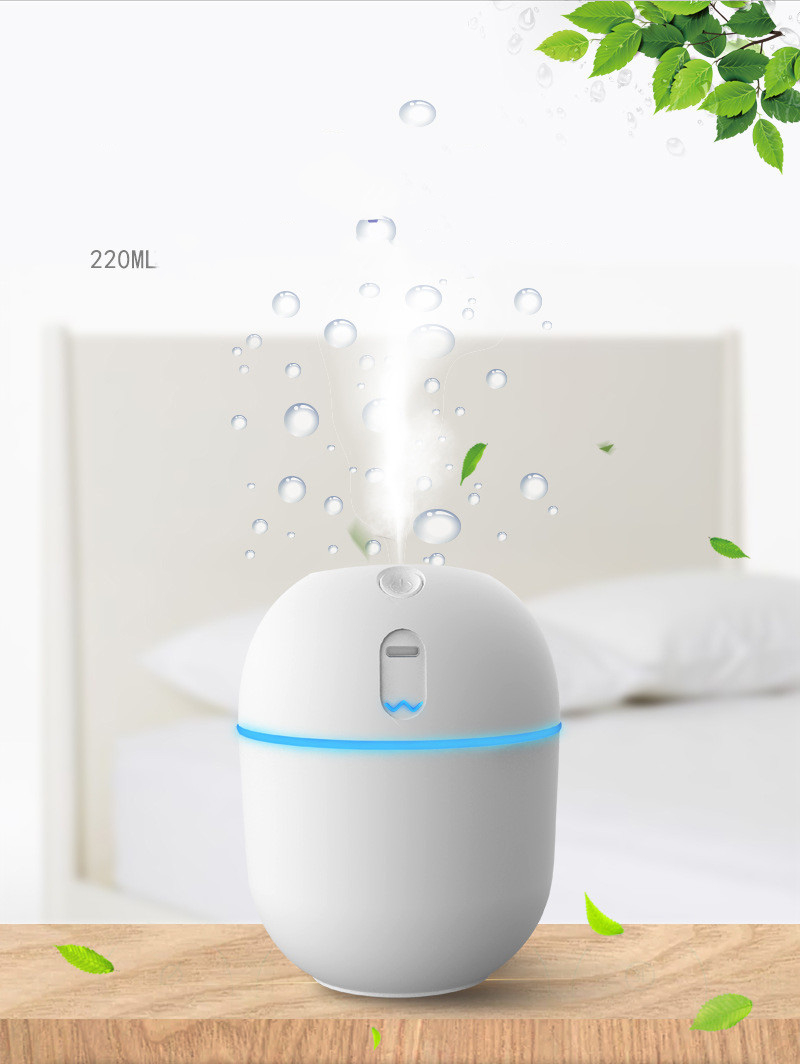 New 220ML Mini Ultrasonic Air Humidifier Aroma Essential Oil Diffuser for Home Car USB Fogger Mist Maker With LED Night Lamp