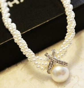 00120-9 New Fashion Jewelry Necklaces Layered Pearl Baroque Imitation Pearl Necklaces for Women