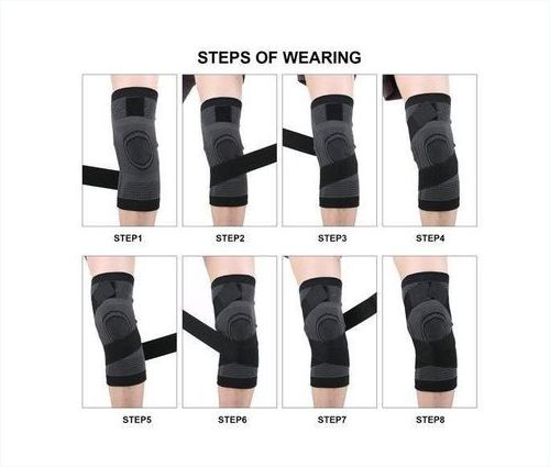 Genetic 2PC of Adjustable Knee Support Knee Compression Sleeve Brace- Black