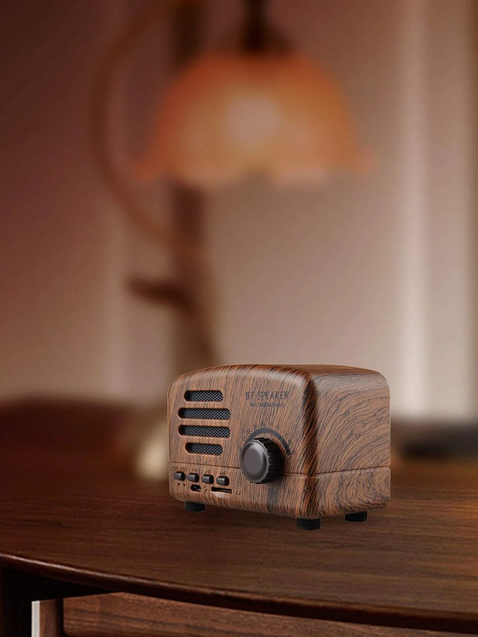 24W Mini Retro Audio, Sleep Aid and Wake-up Light, White Noise Sleep Aid Speaker, 6 Natural Sounds, Wireless Bluetooth Speaker, Night Light, Alarm Clock, for Home Office