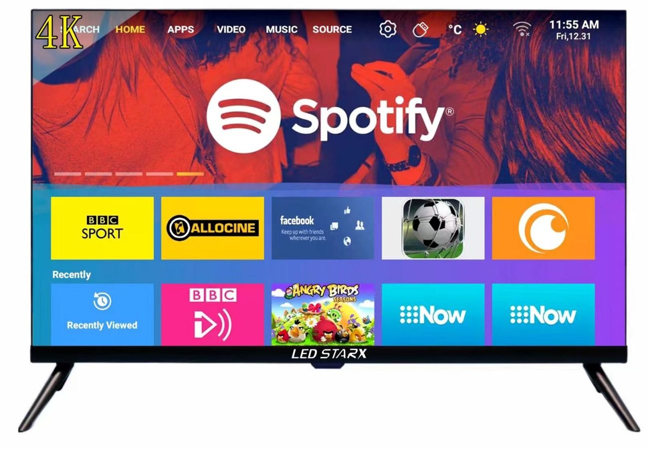 LED 32 Inch HD Android Smart TV, A Grade Screen LED Backlight Flat Screen TV with Multiple Interfaces, 1366*768 Resolution 60Hz Refresh Rate for Home Entertainment

