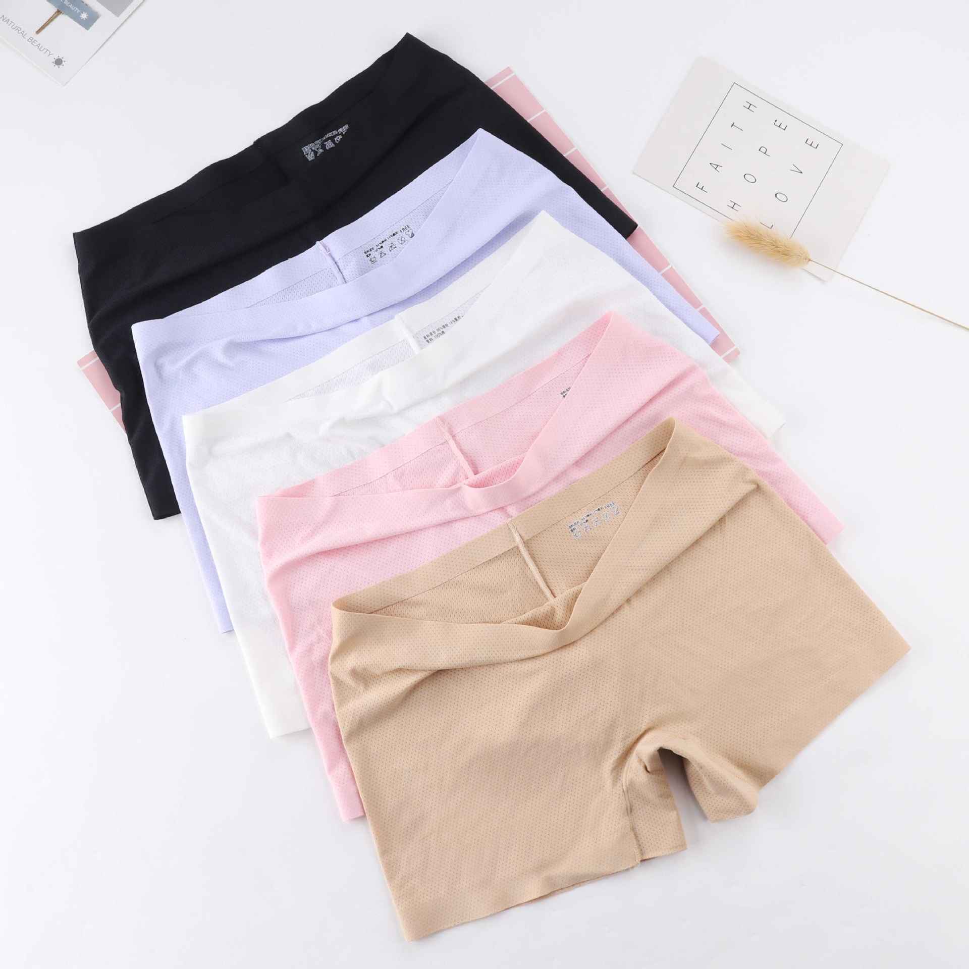 Tospino Women Seamless Ice Silk Underwear Boyshort High-Stretch Brief Panties
