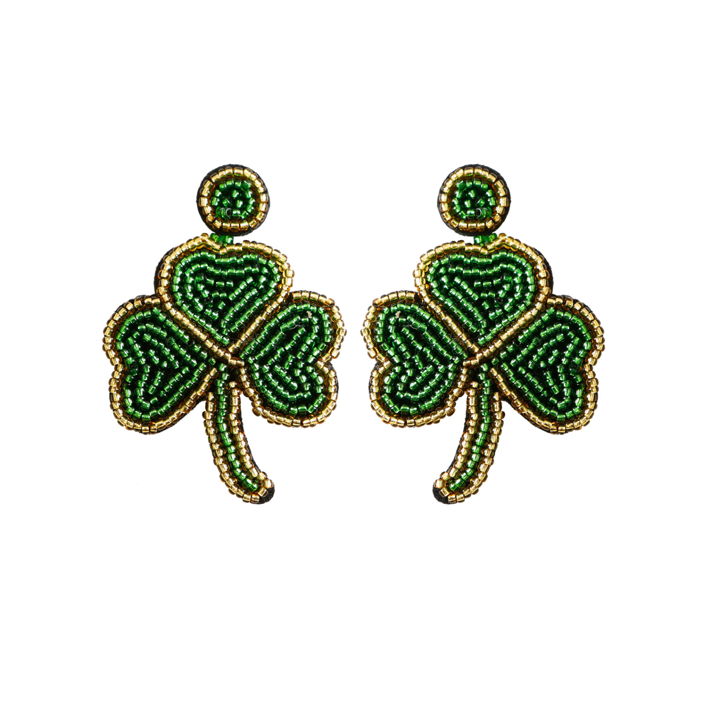 E68952 women's clover shaped earrings elegant jewelry stud earrings hand-woven ethnic style stud earrings