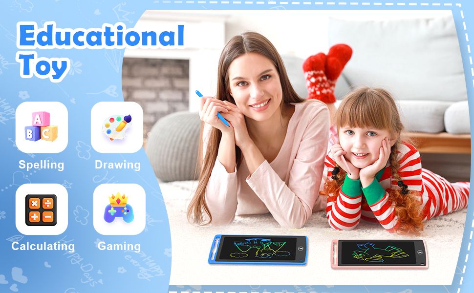 LCD Writing Tablet 8.5 & 12 Inch Electronic Writing Drawing Pads Portable Doodle Board Gifts for Kids Office Memo Home Whiteboard