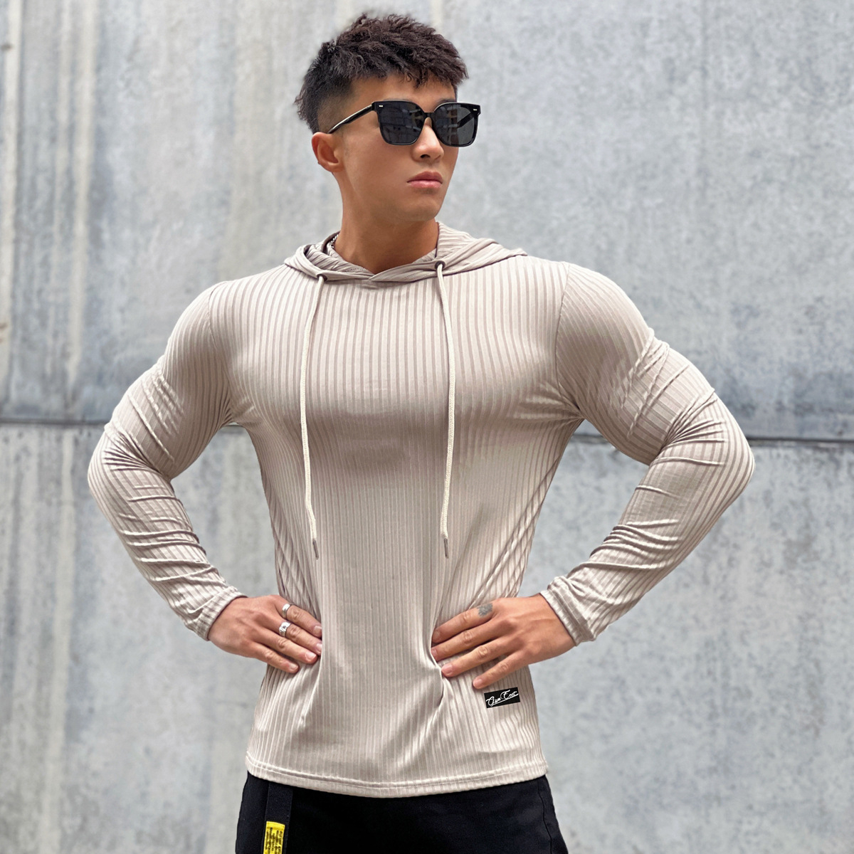 CX13 Men Sports Long Sleeve Shirts Half Zip Up Sweatshirt Fitness Jogging Tops Breathable Training Compression Running Tshirts