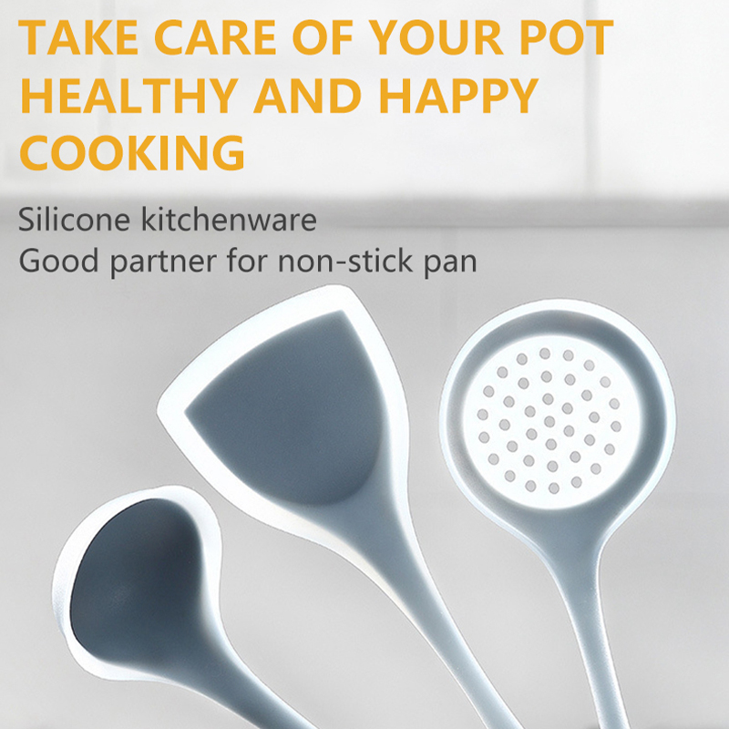 Jearry Silicone Slotted Spoon translucent Home baking kitchenware household food grade Special kitchenware for non stick pan baking accessories