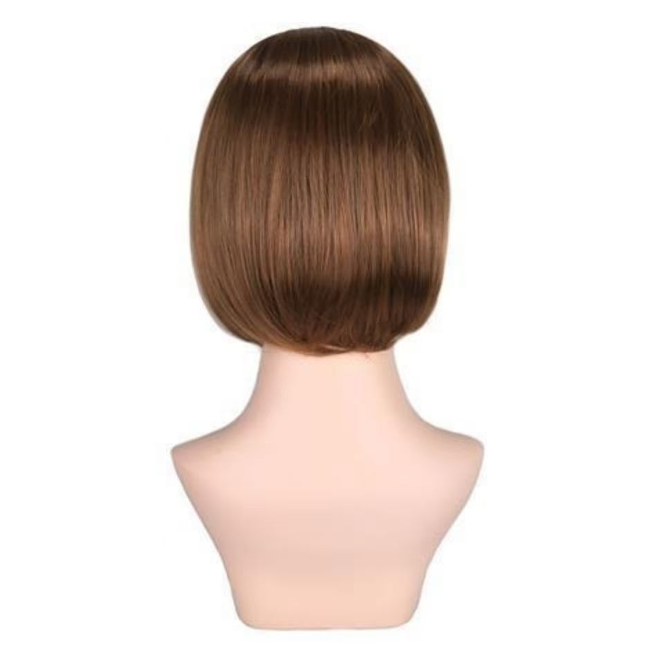 Wig European and American fashion ladies black short straight hair middle parted Bobo bob wig synthetic hair wig