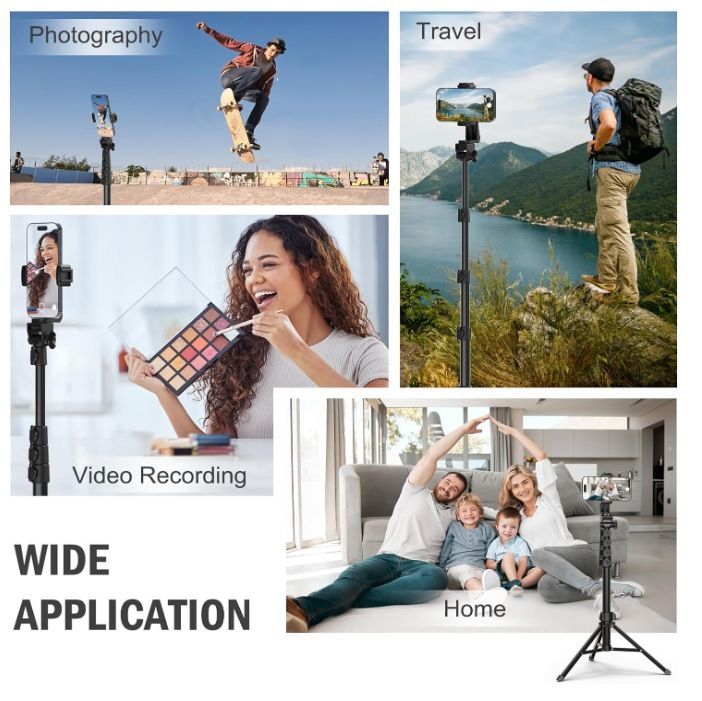 Tripod for Cell Phone & Camera, Phone Tripod with Remote and Phone Holder, Portable Tripod for iPhone, Phone Tripod for Video Recording, Cell Phone Tripod Mount Stand for Cellphone