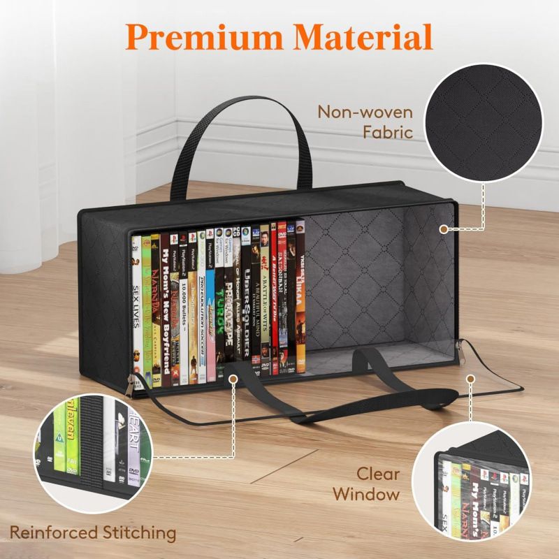New Large Capacity Moisture Proof Storage Bag With Clear Visible Window Dustproof Design For Clothes, Quilts, Blankets, Seasonal Bedding, Reinforced Double Handles Foldable Space Saving Moving Packing Organizer Bag For Home Closet Dorm Moving House