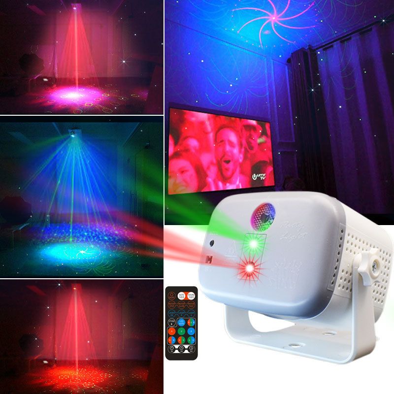 AUNONT Stage laser light laser beam atmosphere strobe mini star projection lights Christmas decoration bungee flash