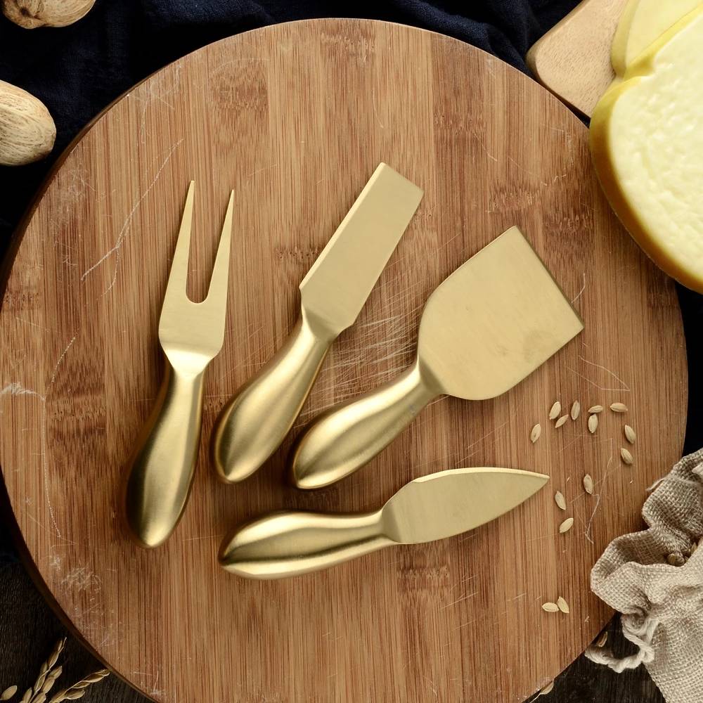 4pcs/set Cheese Knife Set Stainless Steel Butter Spreader Cheese Cutter slicer Fork Kit Kitchen Useful Breakfast Cooking Tools