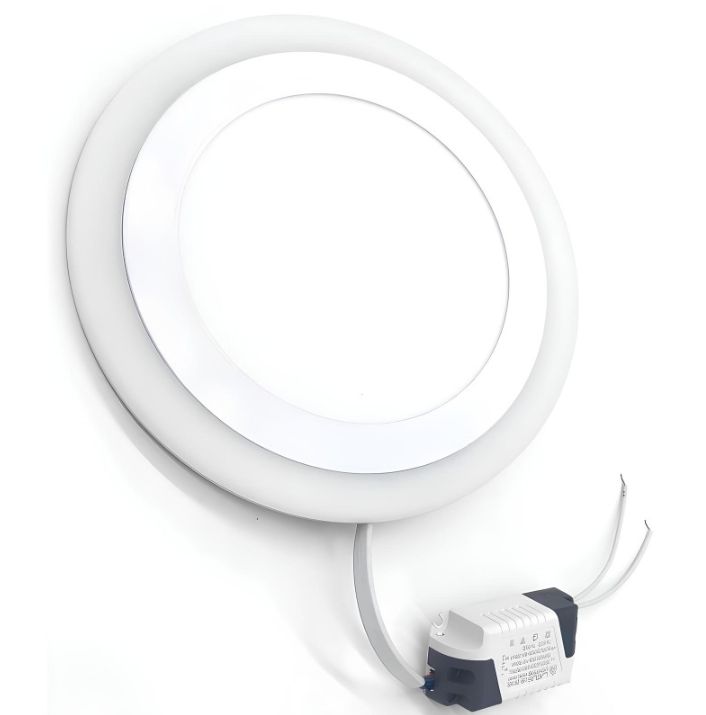 Ultra-Thin Round LED Recessed Panel Light Lamp - 6 + 3 WATTS with Driver - Light color: White + RGB