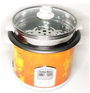 Italian Home Rice Cooker With Steamer - 5 Litres - Orange