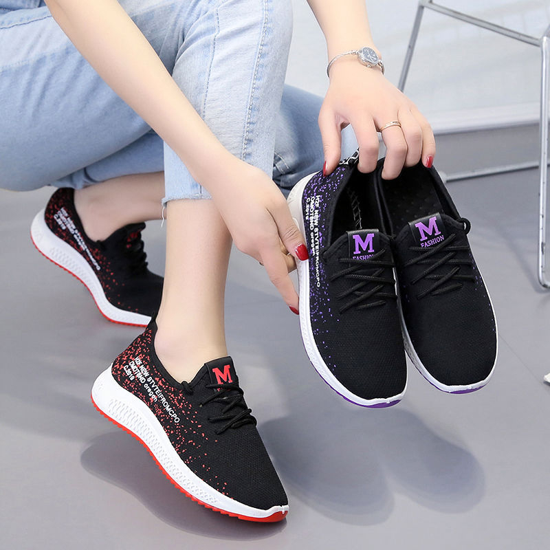 03 Women's Mesh Breathable Running Sports Shoes Soft Bottom Casual Shoes