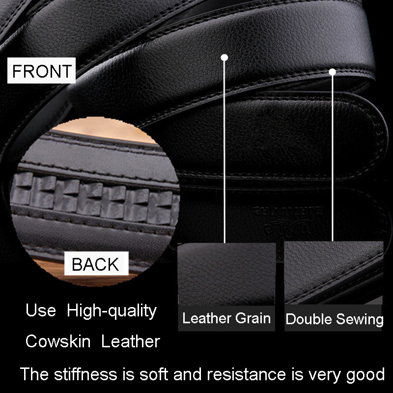 Men Belts Automatic Buckle Belt Genune Leather Good Quality Belts For Men Leather Strap Casual Buises for Jeans