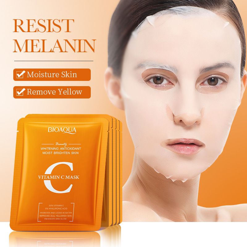 BIOAQUA beauty products for women Vitamin C Antioxidant Whitening & Brightening Mask Moisturizing Face Mask Beauty Product
