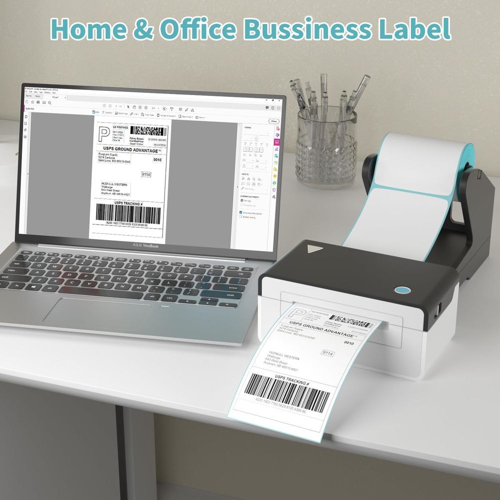 2 Rolls 4x6 Direct Thermal Printer Labels 1000 Shipping Labels Compatible with Zebra, Rollo Label Printer, Peforated Postage Thermal Labels, Permanent Adhesive, 500 Labels/Roll