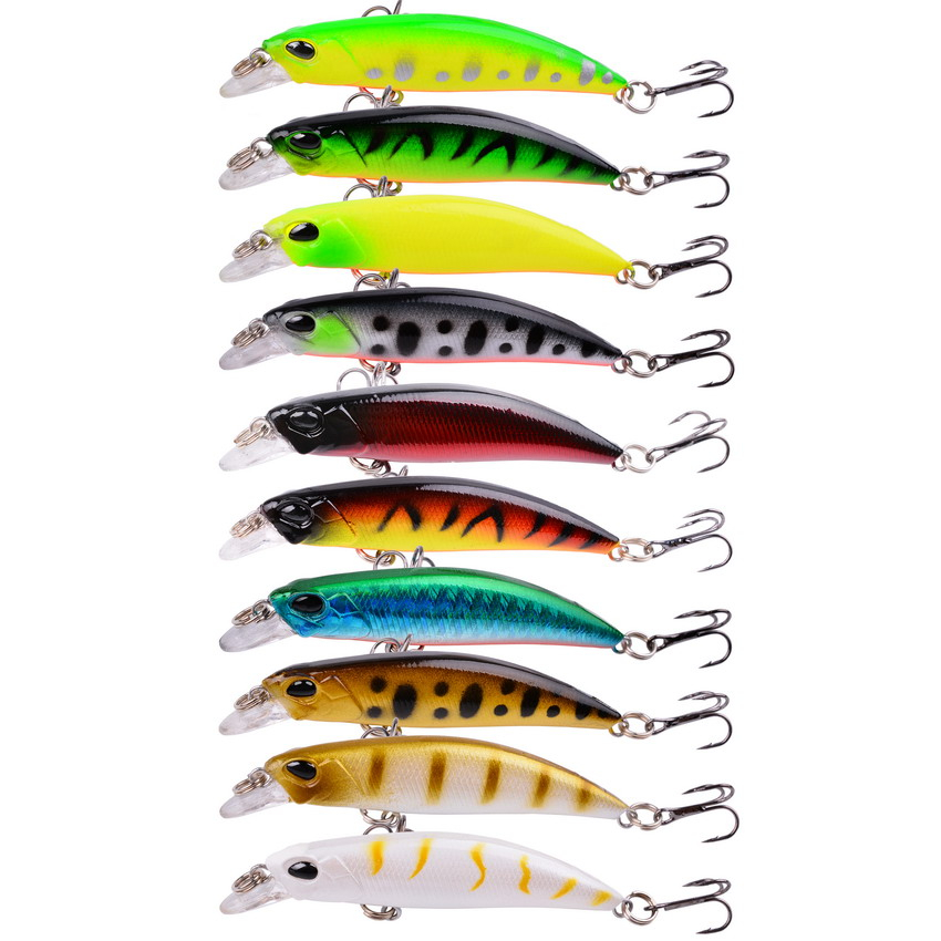 10Pcs Minnow Fishing Lures 4g 6.8cm Mini Crank-bait Wobbler Perch Artificial Hard Bait Pike Carp Floating Swim-bait