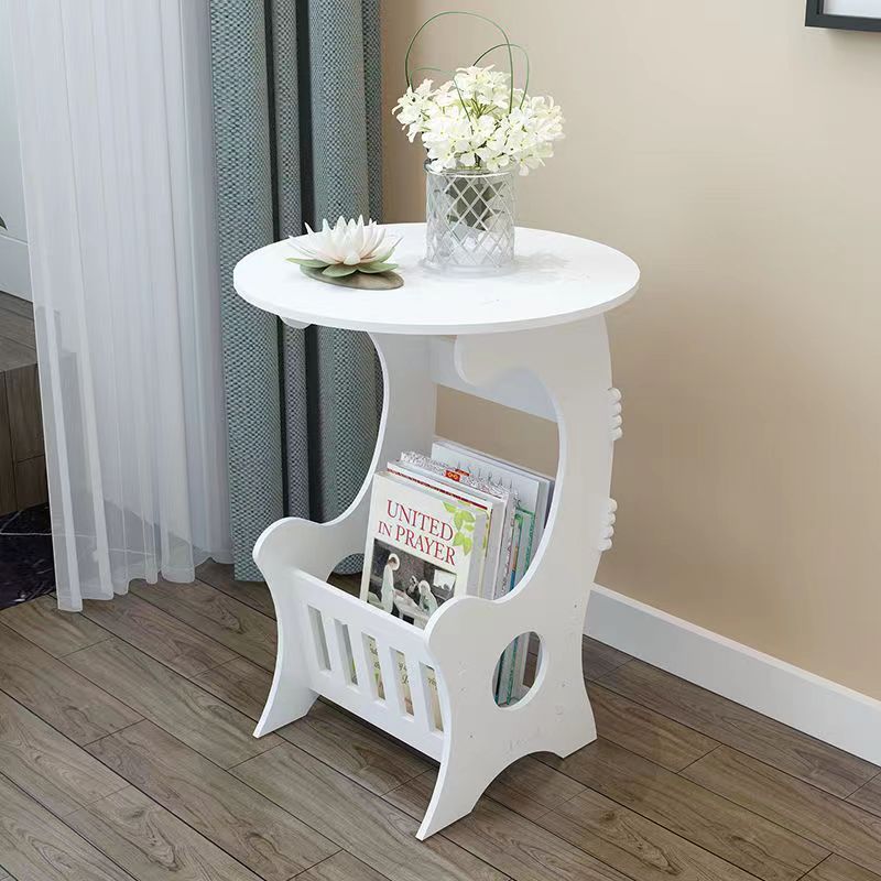 Modern PVC small round table, coffee table balcony, mini table, minimalist bedside table in living room, coffee table CRRSHOP Storage Rack free shipping