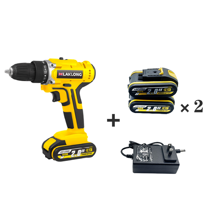 10MM 21V Square Box Battery Lithium Drill Electric Drill Professional Hand Rechargeable Cordless Drill Machine 21V/E-1303