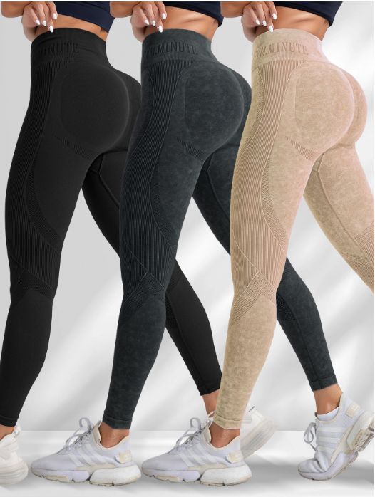 TIK TOK hot product combination set seamless yoga pants women sand washed quick dry hip tight letter sports fitness pants