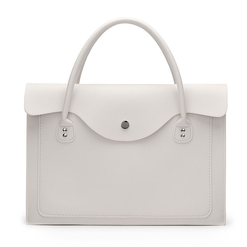 Women PU Leather Handbag Retro Underarm Bag Simple Versatile Ladies Briefcase Fashion Laptop Bag for Daily & Office Use
